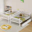 Lit convertible simple au-dessus de lits simples avec tiroirs de rangement, chambre moderne rustique en bois de pin-1887961034
