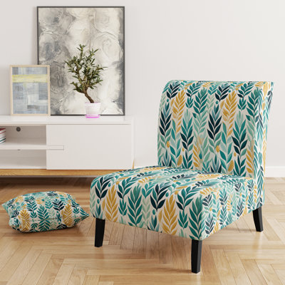 Plantes de style bohémien de rêve vert - Fauteuil de chambre rembourré scandinave, fauteuil d'appoint vert