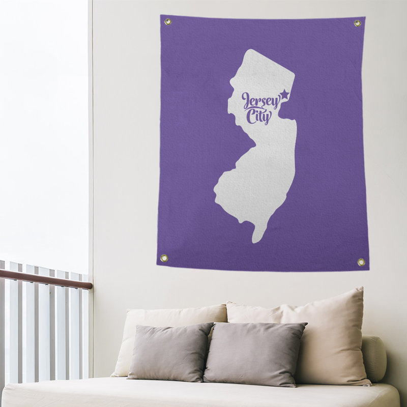 Tapisserie murale jersey city new jersey, H 36 po x l 26 po, Mauve