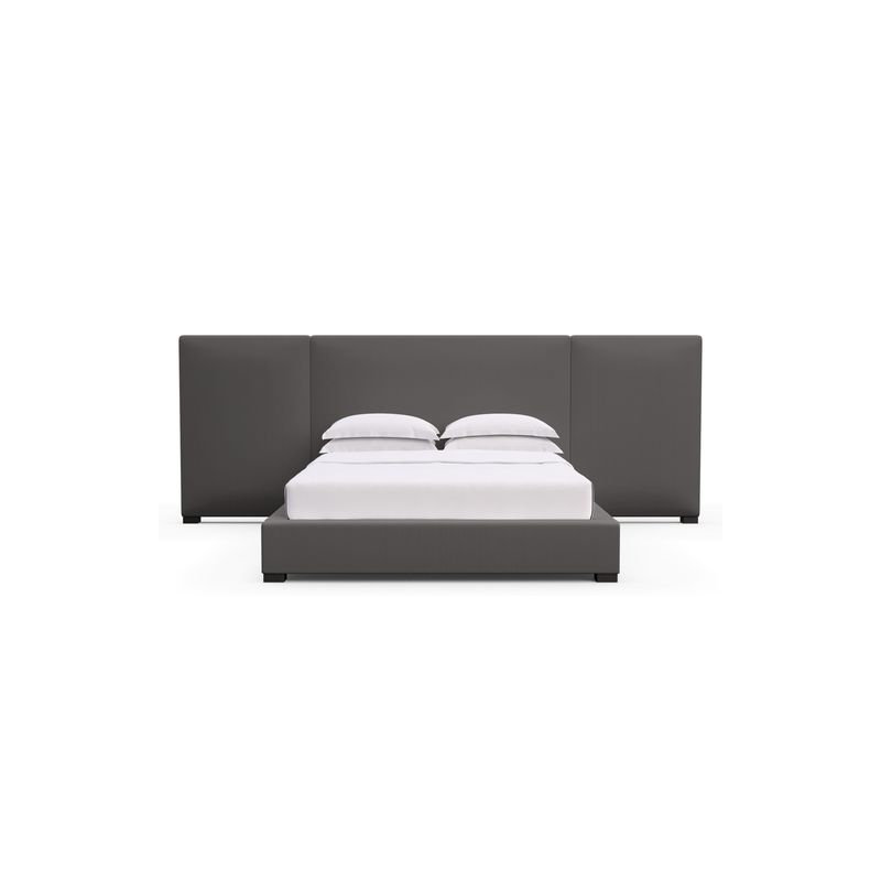 Prospect Upholstered Bed, Weathered, Box Weave Linen Pumice, Queen
