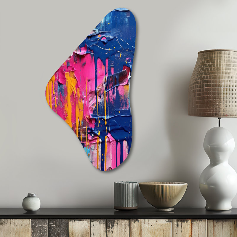 Chineme - forme unique d'art mural abstrait en métal, sculpture murale asymétrique en métal, H 31 po x l 17 po