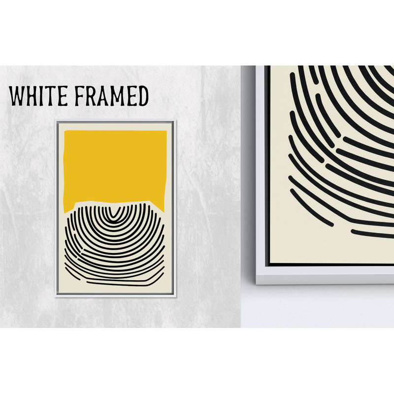 Œuvre d'art moderne sur toile abstraite noire et jaune moderne, décor élégant, 1P, 31,6 po H x 23,7 po l