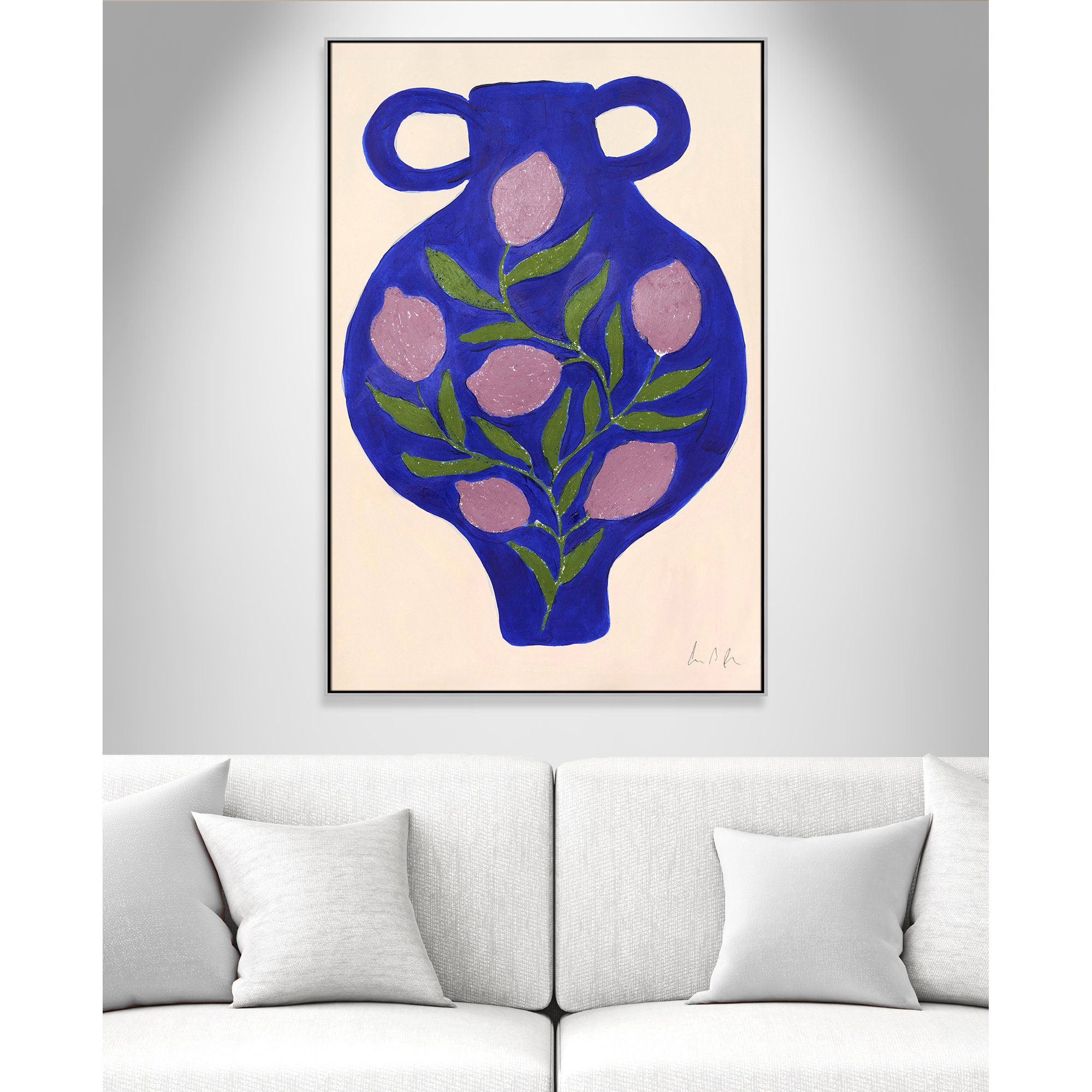 Vase No. 03 Print by Camilla Bergqvist, Silver, 61.5" H x 41.5" W