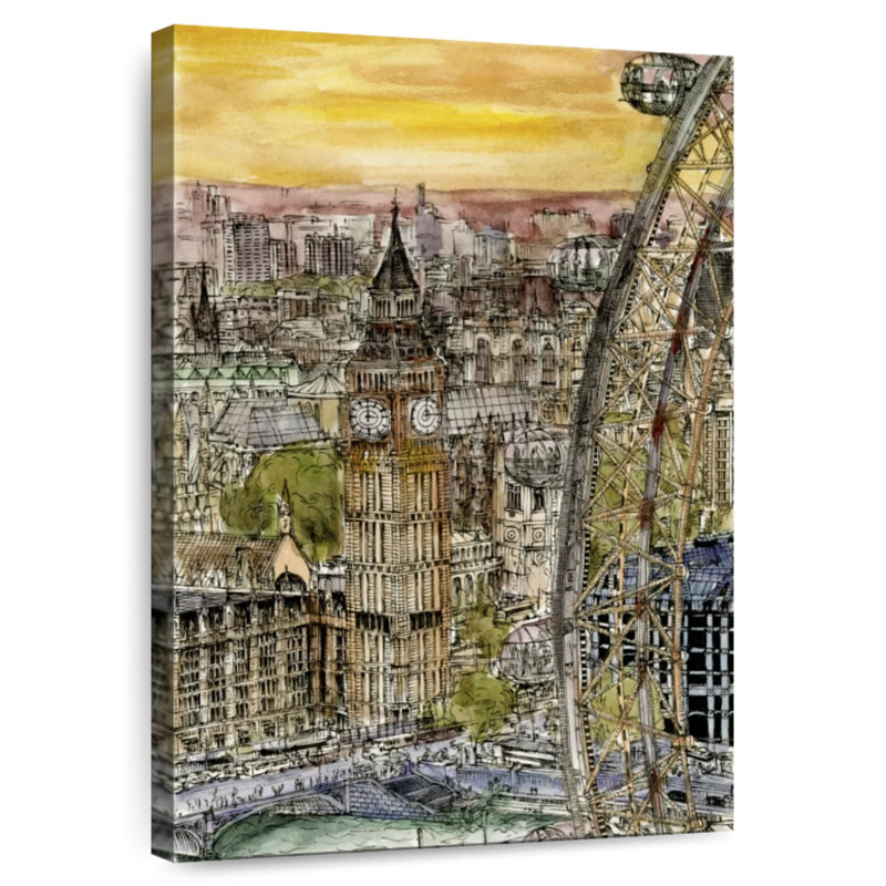 Scène de ville emblématique Aime IV, H 24 po x l 16 po