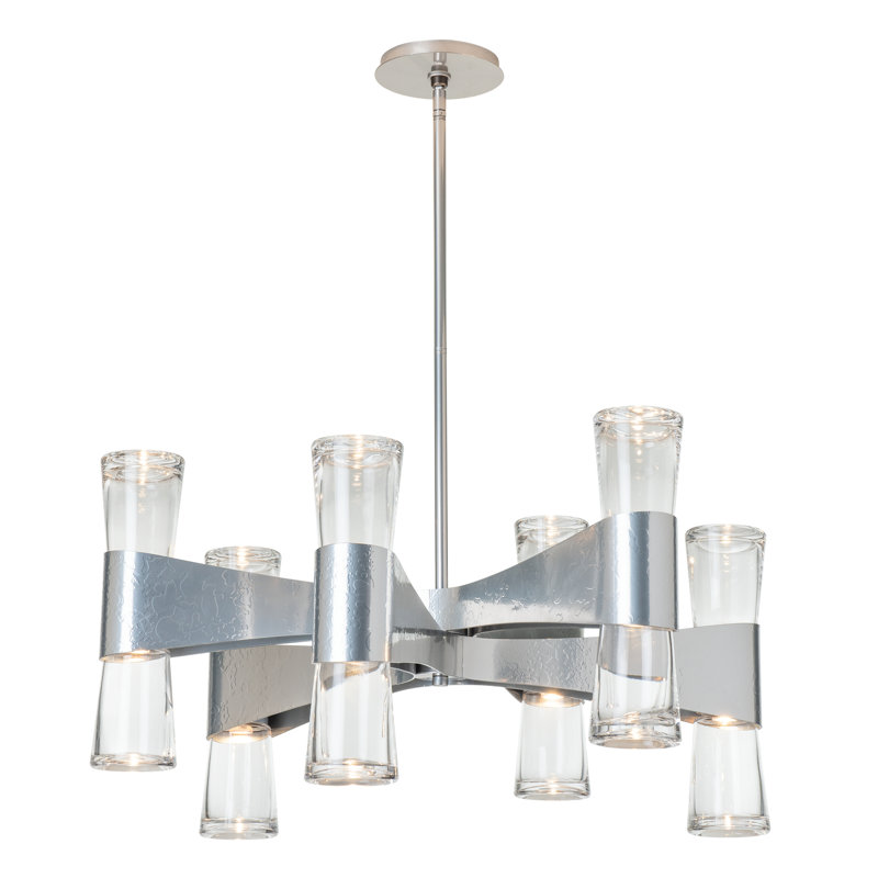 Bellis 6-Arm 12-Light Round Chandelier, Sterling