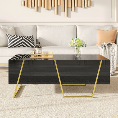 Table basse rectangulaire haute brillance