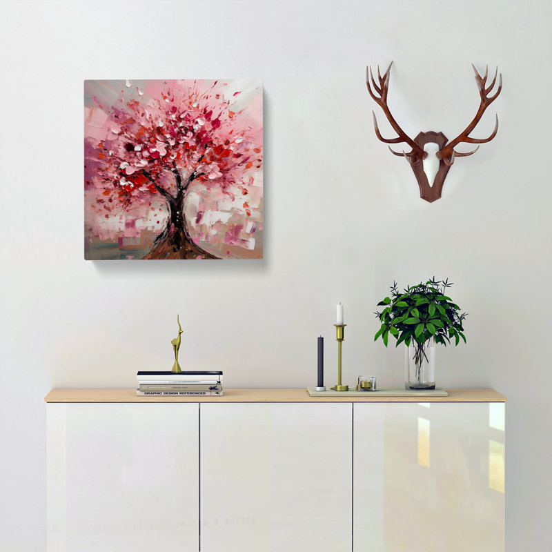 Cherry Blossom Tree Abstract Expressionism - Print, 50cm H x 50cm W x 3cm D
