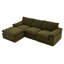 Canapé modulaire modulaire, canapé en L en forme de nuage avec 1 repose-pieds mobile, canapé en chenille confortable avec coussins moelleux pour le salon (vert)