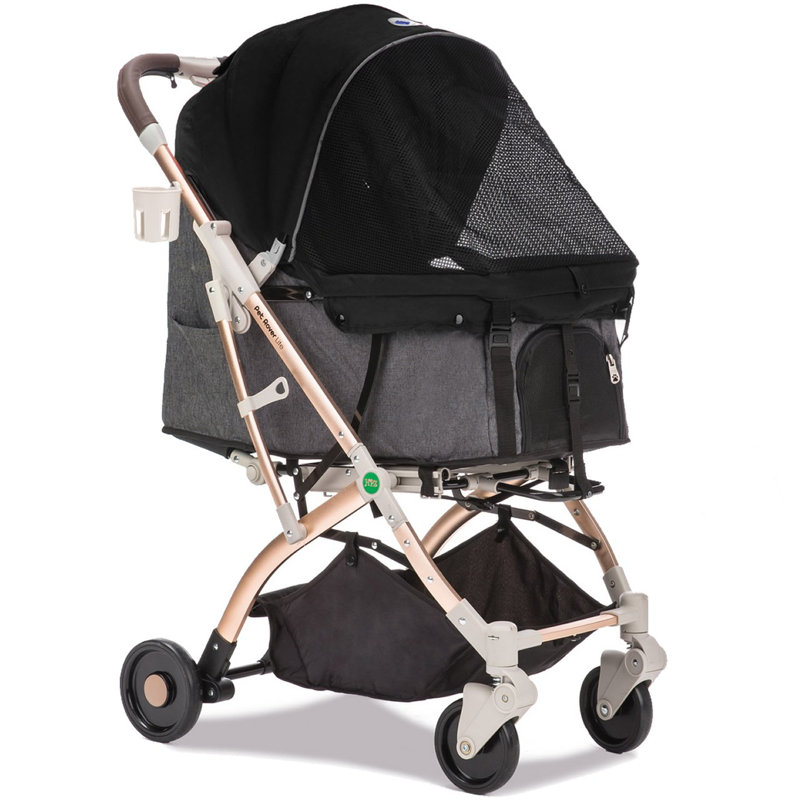 Pet Rover Lite Foldable Pet Stroller, Black