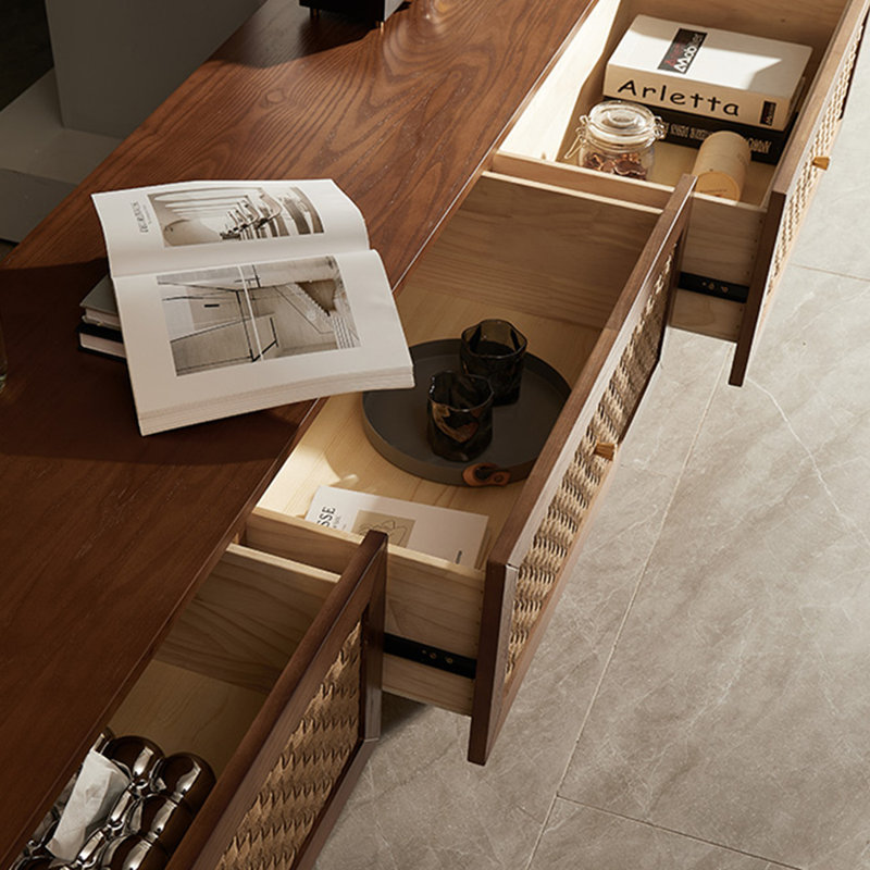 Meuble télé Nordic, Brun, H 19,68 po x L 86,61 po x l 15,74 po