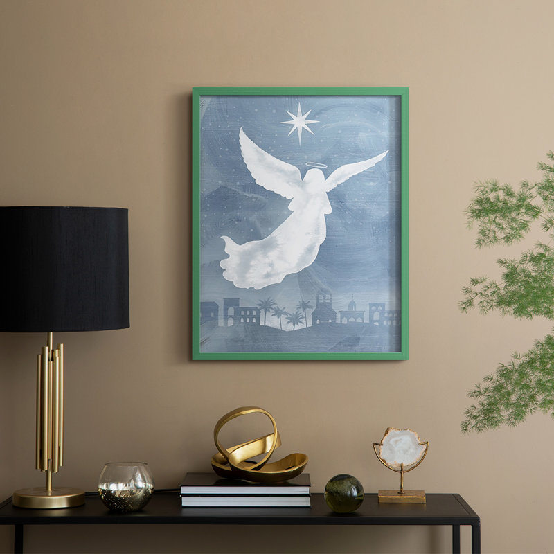 Star of Bethlehem Collection B Framed Print - Solid Wood, 30" H x 24" W, Green