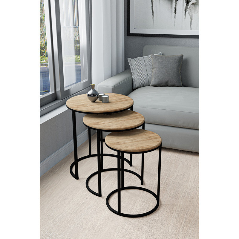 Nesting Table (3 Pieces), Antique Pine