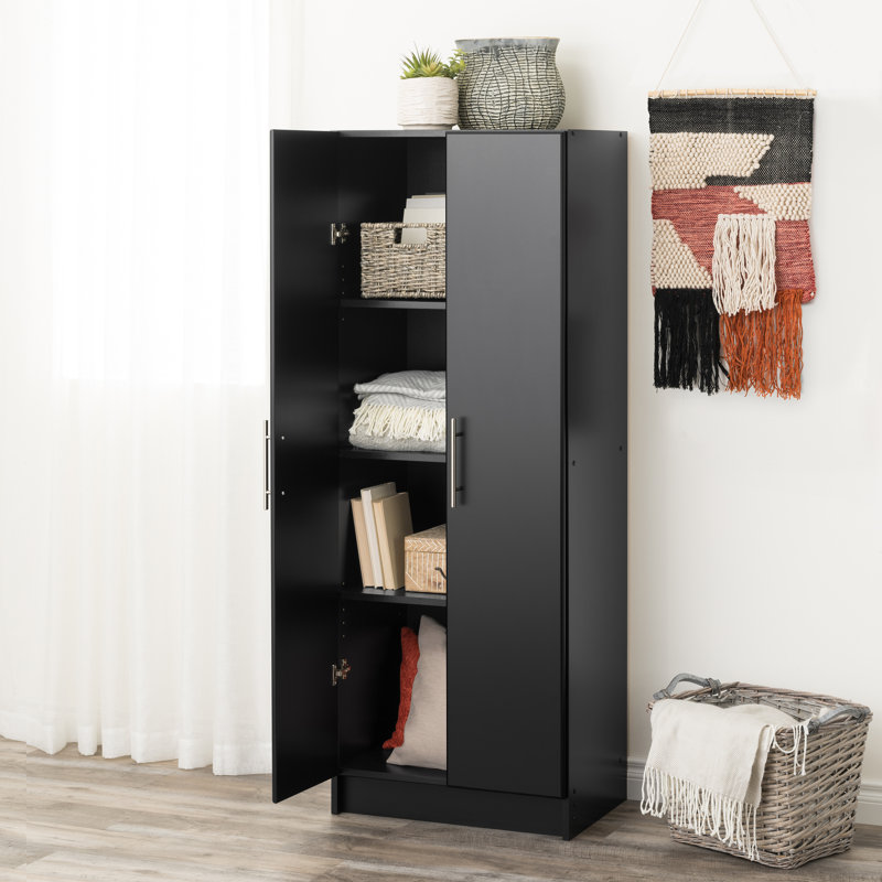 Wassim Single Storage Cabinet ( 65 " H x 24 " W x 16 " D), Black