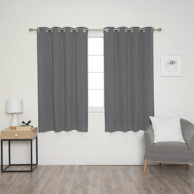 Lympsham Blackout Curtain Panel Pair, Gray, 52" W x 45" L