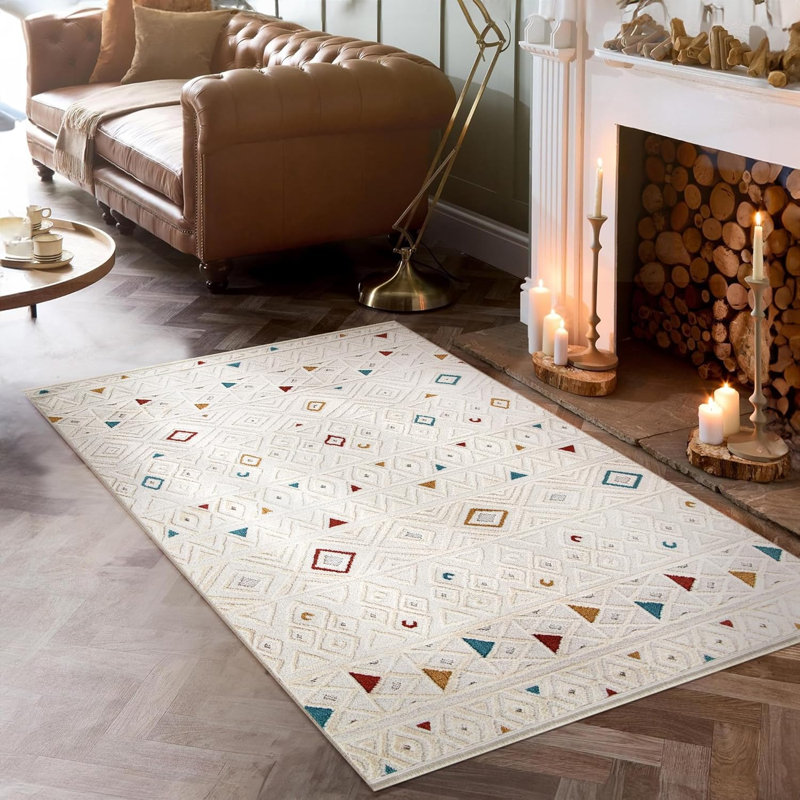 Soft Area Rug for Bedroom Floor Mats Medium Pile Entryway Rugs Textured Polypropylene Carpet TR006, Rectangle 120 x 180 cm 