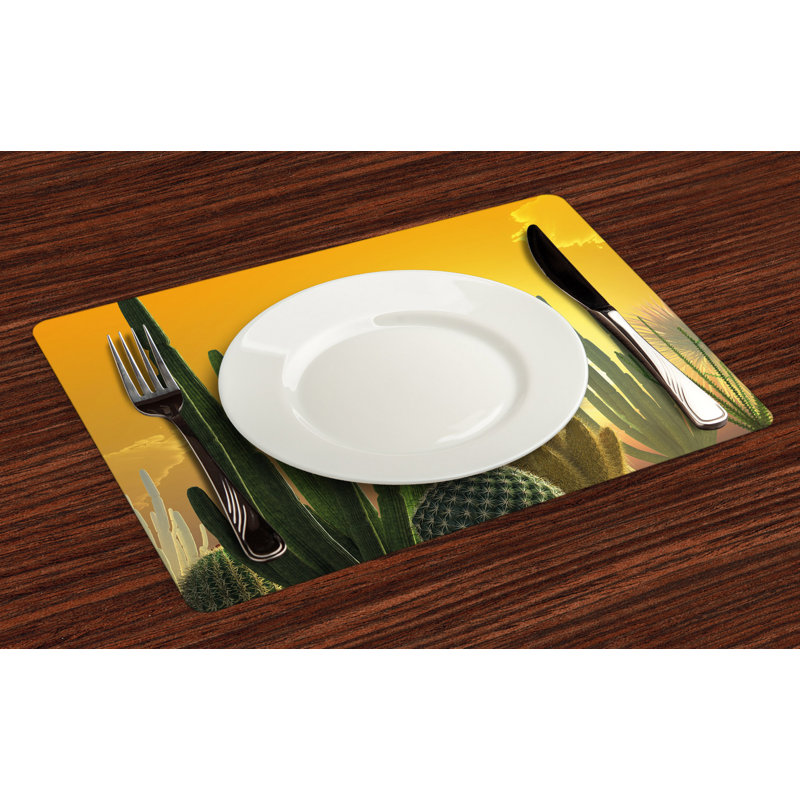 Mccluney Cactus Sunset Desert Ecology Placemat