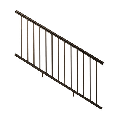Allure 8 ft. x 36 in. Black Aluminum Pre-Assembled Stair Railing Kit