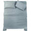 L'ensemble de draps gris clair (4 pièces) en microfibre douce et respirante comprend un drap-housse et 2 taies d'oreiller.
