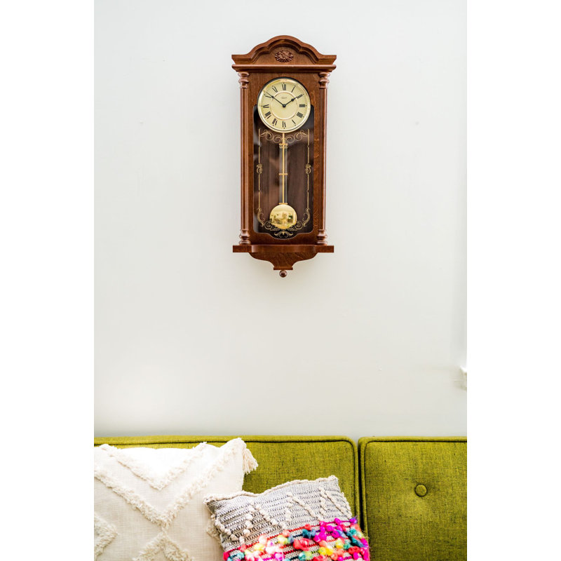 Wood Wall Clock, Walnut Brown