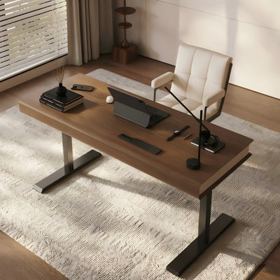 Bureau brun à hauteur réglable électrique 47,24 "à l'italienne