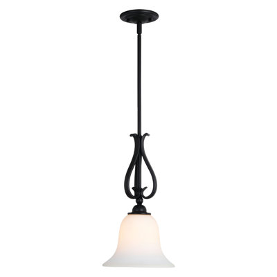 Leanna 1-Light Frosted Glass Bell Pendant