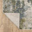 Tapis abstrait 3 pi x 5 pi bleu, gris, vert et beige