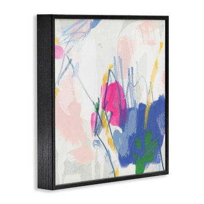 Art abstrait giclée bleue et rose par June Erica Vess