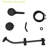 Shower System With 4.7" Showerhead & Handheld Shower, Matte Black, Adjustable Arm Kit Black 8 Hand Angle Holder-126673642