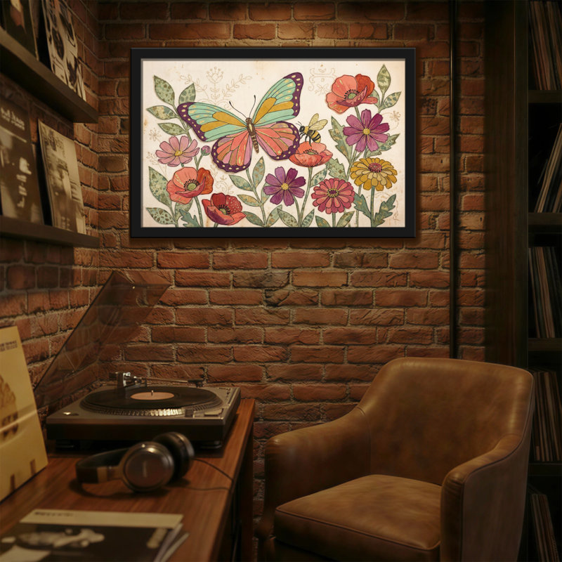 Imprimé à motif animaux, papillon et fleurs, H 12 po x l 18 po