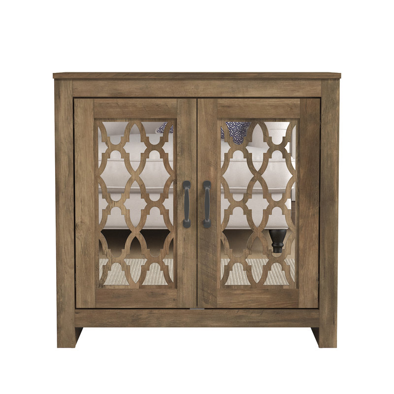 Chessani 12 Pair Shoe Storage Cabinet, Knotty Oak