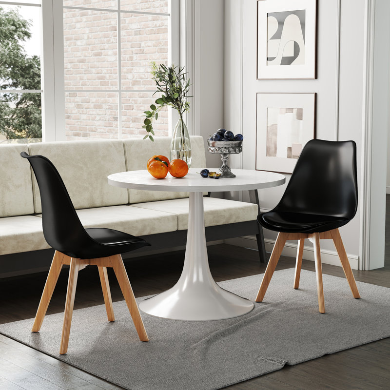 Pascal 19'' H Faux Leather Upholstered Side Chair, Black