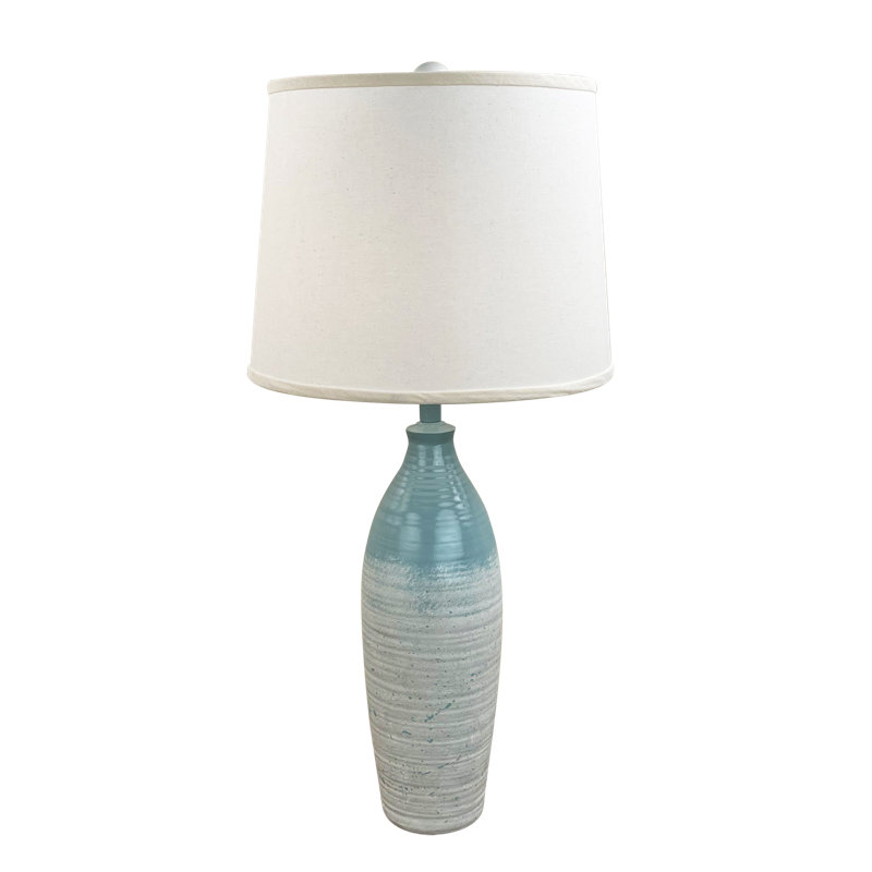 Denva Fibercast Table Lamp, Gray/Blue