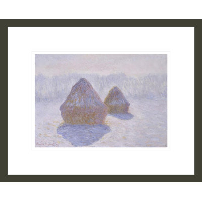 Bottes de foin (effet de neige et de soleil) par Claude Monet, impression giclée encadrée