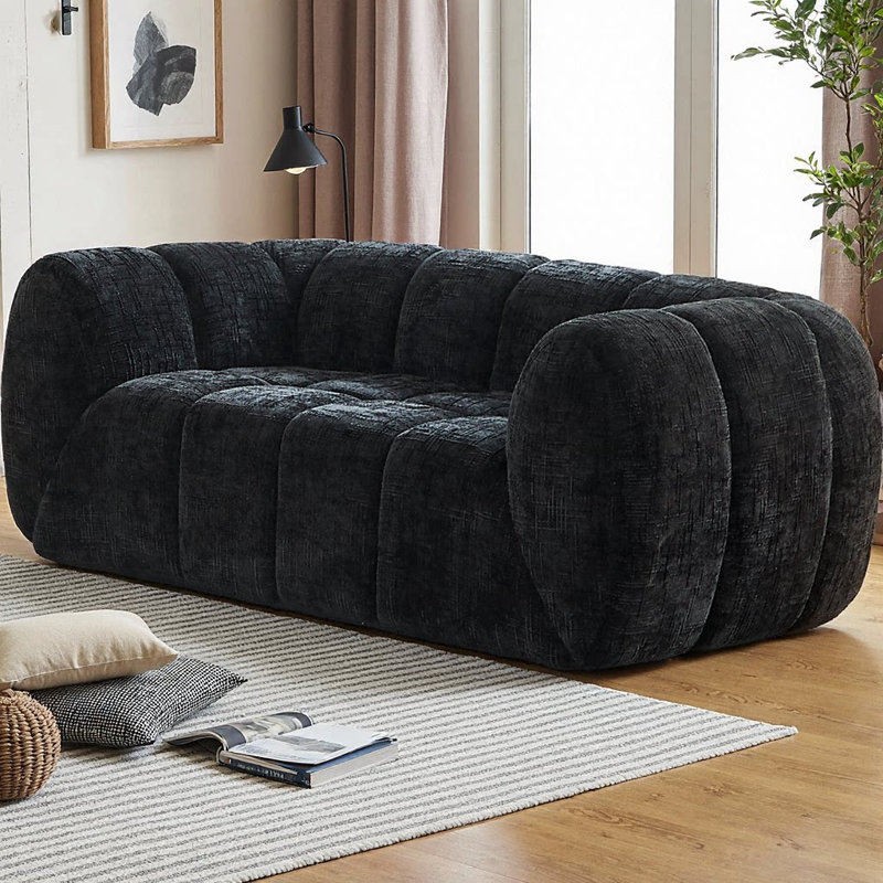 Canapé en nuage matelassé Chenille Pure Foam, Gris