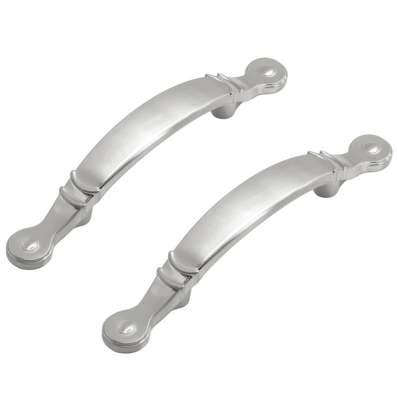 Satin Nickel Arched Cabinet Pulls with Mounting Hardware