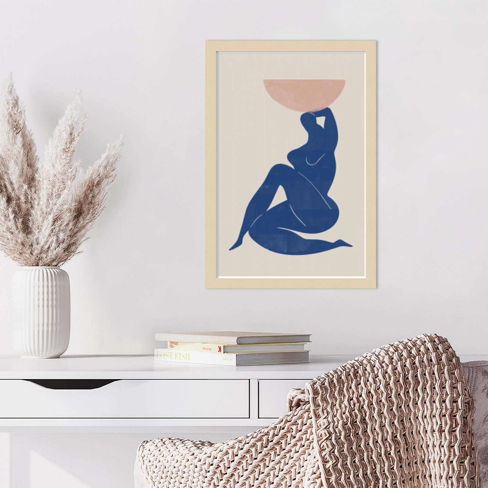 Northglenn "Vase and Woman" Print, Brown, 21" H x 15" W