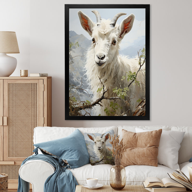 Impression sur toile Barbarann Goat Gratification I, Cadre photo noir, H 40 po x l 30 po x P 1,5 po
