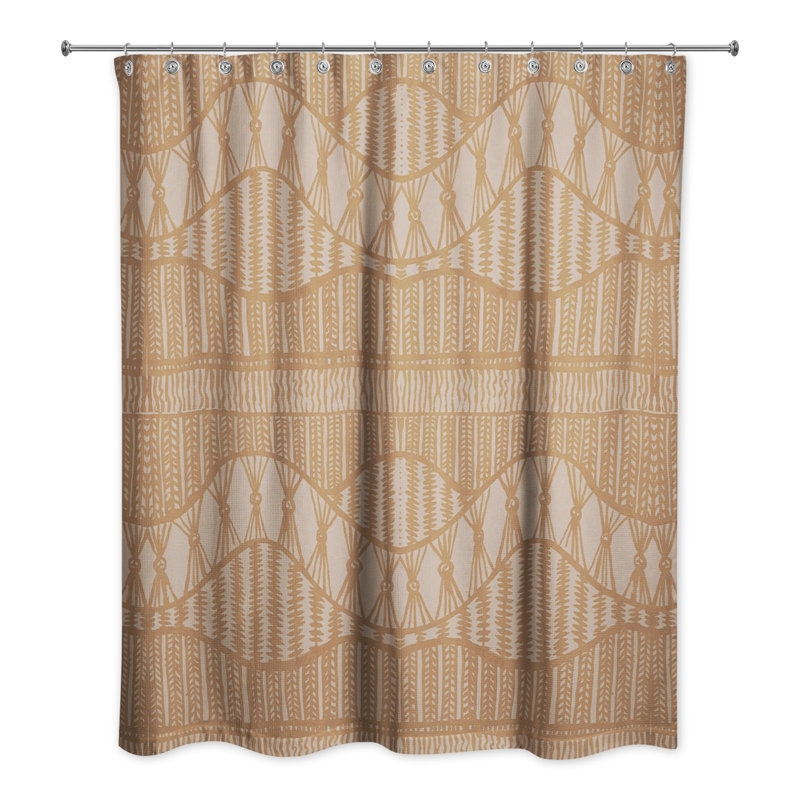 Rideau de douche simple en polyester, Brun
