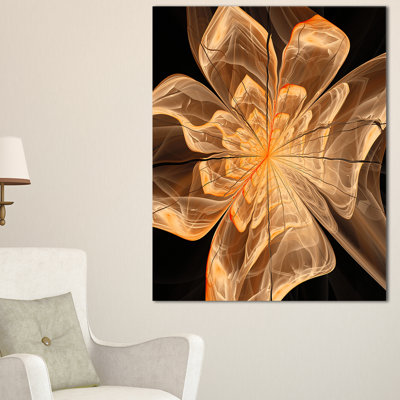 Fleur orange symétrique, impression sur toile tendue