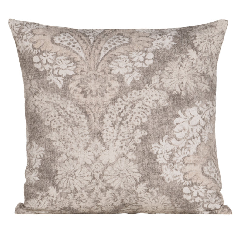 Coussin 100% coton Magnolia Home Fashions, H 18 po x l 18 po, Polyester, Damas gris