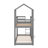 Twin Over Twin Bunk Bed Wood Bed With Roof,Window,Ladder And Guardrail-246748993