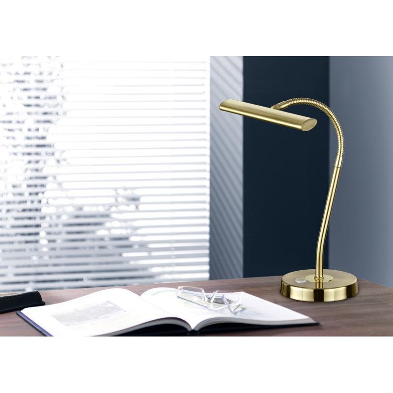 Azaz Adjustable Metal Bankers Lamp, Brass Matt