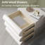 Ensemble de 2 tables de chevet minimalistes - 3 tables de chevet en microfibre et cuir pour la chambre à coucher, blanc-1536271292