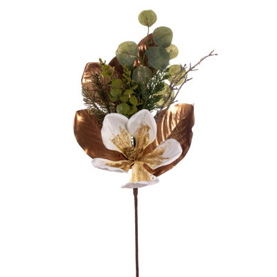 Vickerman 29" White Artificial Magnolia Spray.