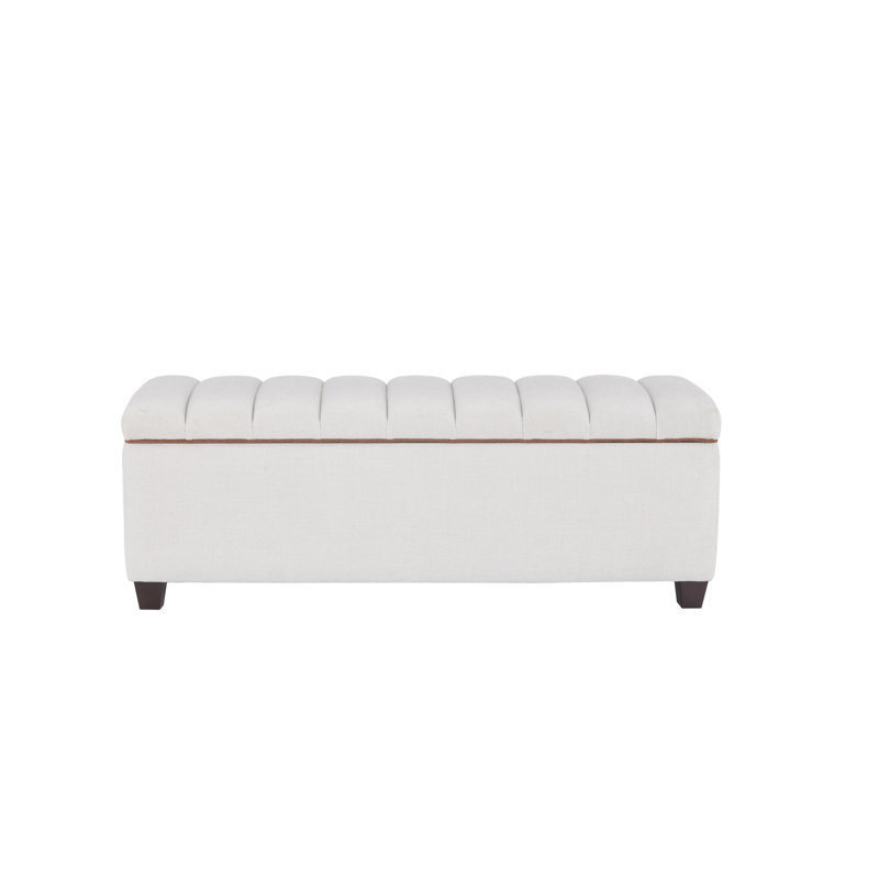 Sole Secret Channel Tufted Shoe Storage Bench, Porcelain