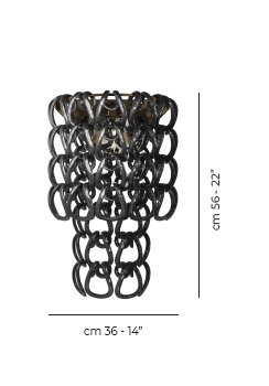 Giogali Wall Lamp Crystal Smoky Matt Bronze 1 E12 Ul, Matte Bronze, 22" H x N/A" W x 14" D, Black