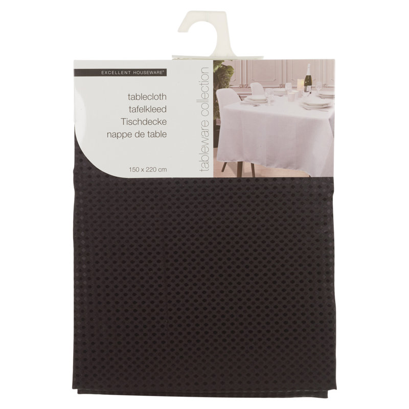 Damask Tablecloth, White, 150cm W x 220cm L