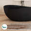 Fslefay 65'' Terrazzo Freestanding Solid Surface Concrete Soaking Bathtub-125177226