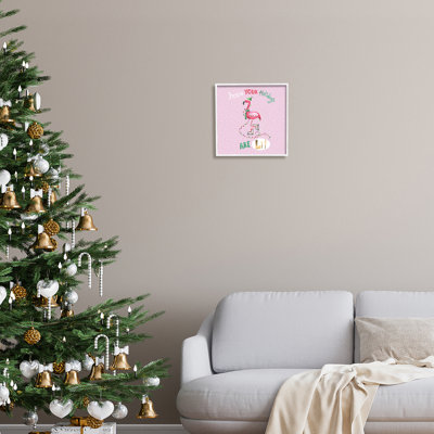 «Lit Holidays» Sassy Festive Flamingo Pink Pois à pois noir, art numérique par estampe numérique par Sharon Lee