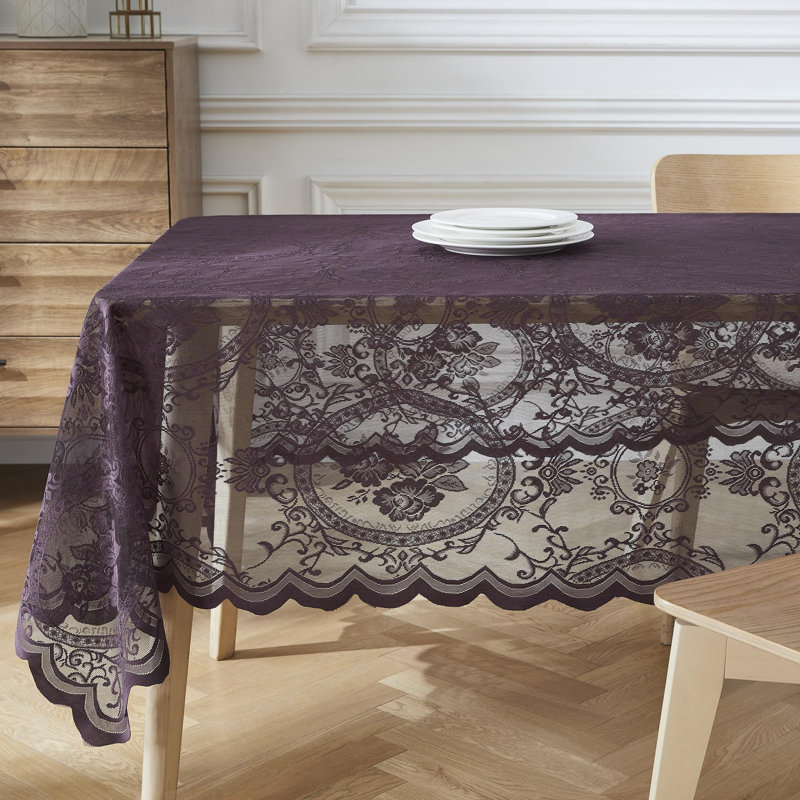  Gothic Purple Lace Tablecloth. 60 x 84 Inch Rectangle Tablecloth for Halloween or Gothic Decor, Purple, 84" L x 60" W